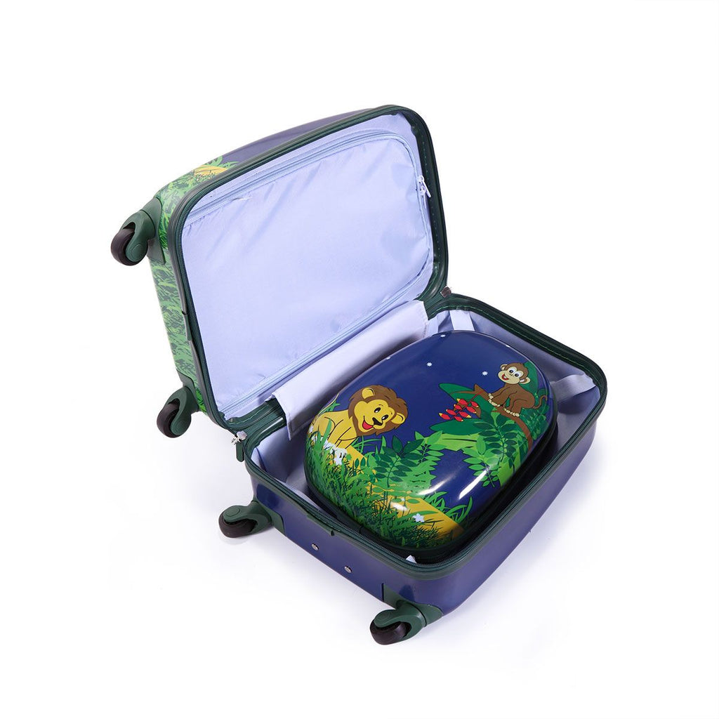 FX070 - 2 PCS Kids Luggage Set, 12'' Backpack and 16'' Spinner Case with 4 Universal Wheels, Travel Suitcase for Boys Girls