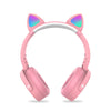 inQ Boutique - Fidget Headphones Kids Toy Headset, Wireless Bluetooth Headphone Pop Bubble On-Ear Headphone Fidget Toy Rainbow Color Fidget Headset for Children Adults (Pink-Cat)