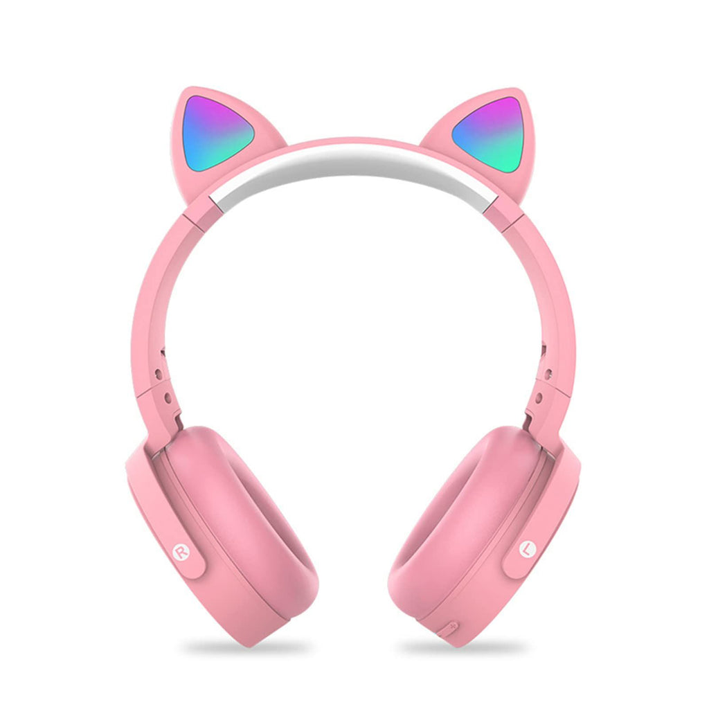 inQ Boutique - Fidget Headphones Kids Toy Headset, Wireless Bluetooth Headphone Pop Bubble On-Ear Headphone Fidget Toy Rainbow Color Fidget Headset for Children Adults (Pink-Cat)