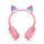 inQ Boutique - Fidget Headphones Kids Toy Headset, Wireless Bluetooth Headphone Pop Bubble On-Ear Headphone Fidget Toy Rainbow Color Fidget Headset for Children Adults (Pink-Cat)