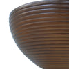 Yeah Depot - 16'' Ribbed Brown Concrete Outdoor Side Table with Hourglass Design â€“ Weather-Resistant Accent for Patio, Garden, or Balcony