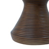 Yeah Depot - 16'' Ribbed Brown Concrete Outdoor Side Table with Hourglass Design â€“ Weather-Resistant Accent for Patio, Garden, or Balcony