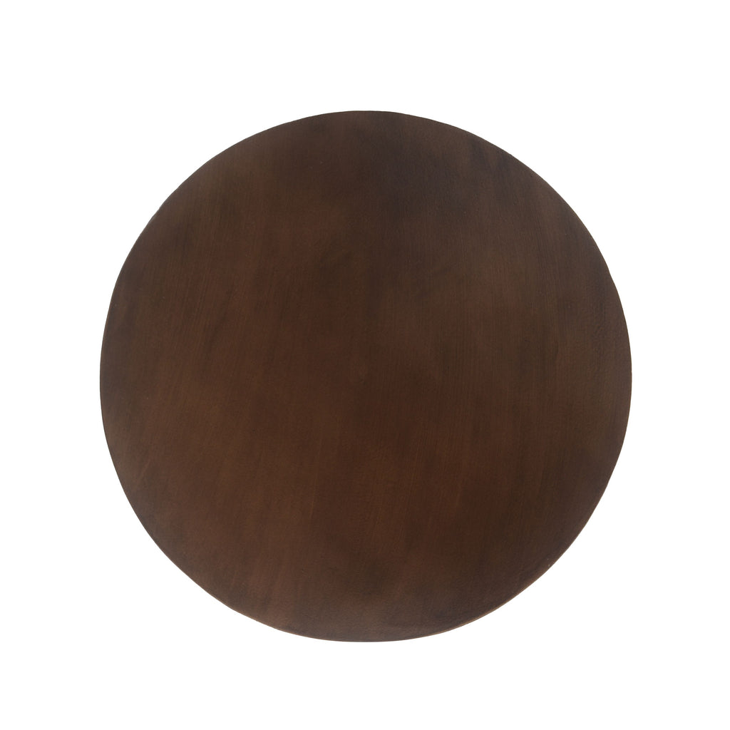 Yeah Depot - 16'' Ribbed Brown Concrete Outdoor Side Table with Hourglass Design â€“ Weather-Resistant Accent for Patio, Garden, or Balcony