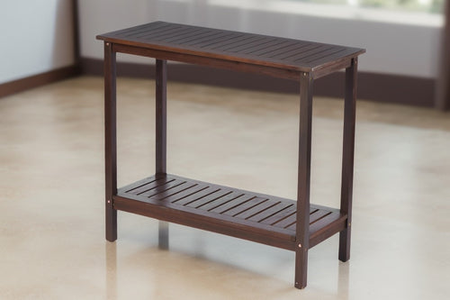 Yeah Depot - Wooden Workstation for Garden Balcony Garage, Acacia Console Potting Table Brown