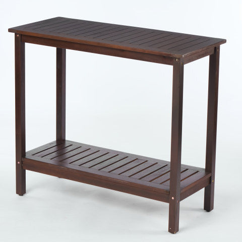 Yeah Depot - Wooden Workstation for Garden Balcony Garage, Acacia Console Potting Table Brown