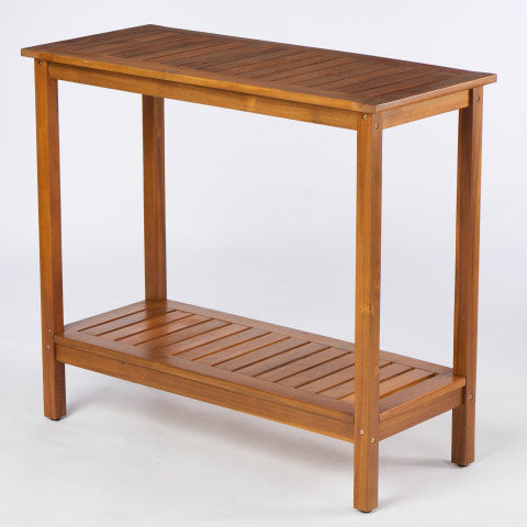 Yeah Depot - Wooden Workstation for Garden Balcony Garage, Acacia Console Potting Table Light Brown