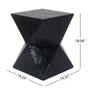 Yeah Depot - 14.25'' Black Concrete Side Table with Rustic Hand-Carved Texture and Unique Symmetric Form â€“ Weather-Resistant Accent for Patio, Garden, or Balcony