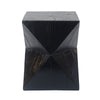 Yeah Depot - 14.25'' Black Concrete Side Table with Rustic Hand-Carved Texture and Unique Symmetric Form â€“ Weather-Resistant Accent for Patio, Garden, or Balcony