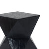 Yeah Depot - 14.25'' Black Concrete Side Table with Rustic Hand-Carved Texture and Unique Symmetric Form â€“ Weather-Resistant Accent for Patio, Garden, or Balcony
