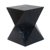 Yeah Depot - 14.25'' Black Concrete Side Table with Rustic Hand-Carved Texture and Unique Symmetric Form â€“ Weather-Resistant Accent for Patio, Garden, or Balcony