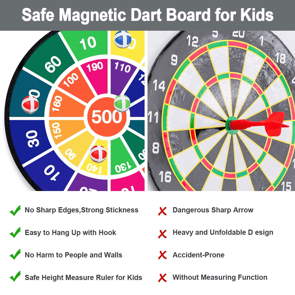 syenll - Kids Dart Board Game Set, 28.7 inch Dart Board with 16 Stick Balls and Hook, Indoor Outdoor Yard Party Sports Game Toys, Christmas Birthday Gift for Boys Girls Age 3 4 5 6 7 8 9 10 11 12