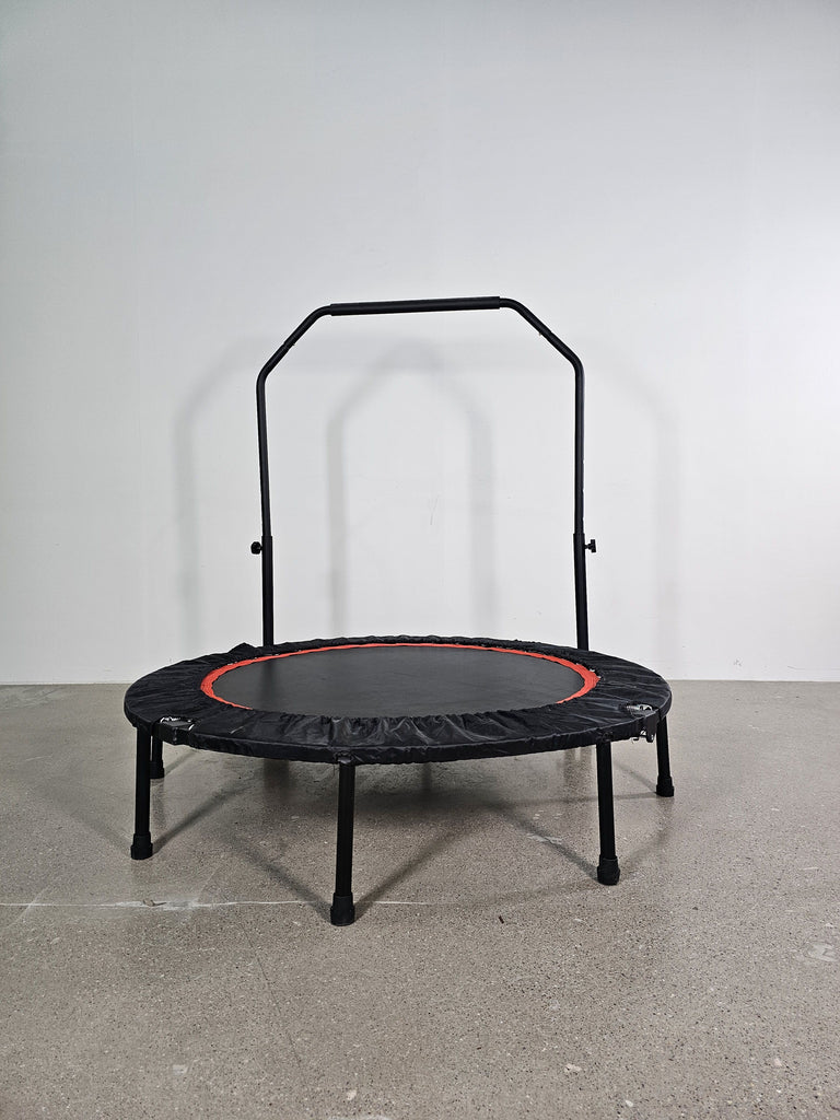 Yeah Depot - 48'' Foldable Mini Trampoline Max Load 300lbs, Fitness Rebounder with Adjustable Foam Handle, Exercise Trampoline for Adults Indoor/Garden Workout