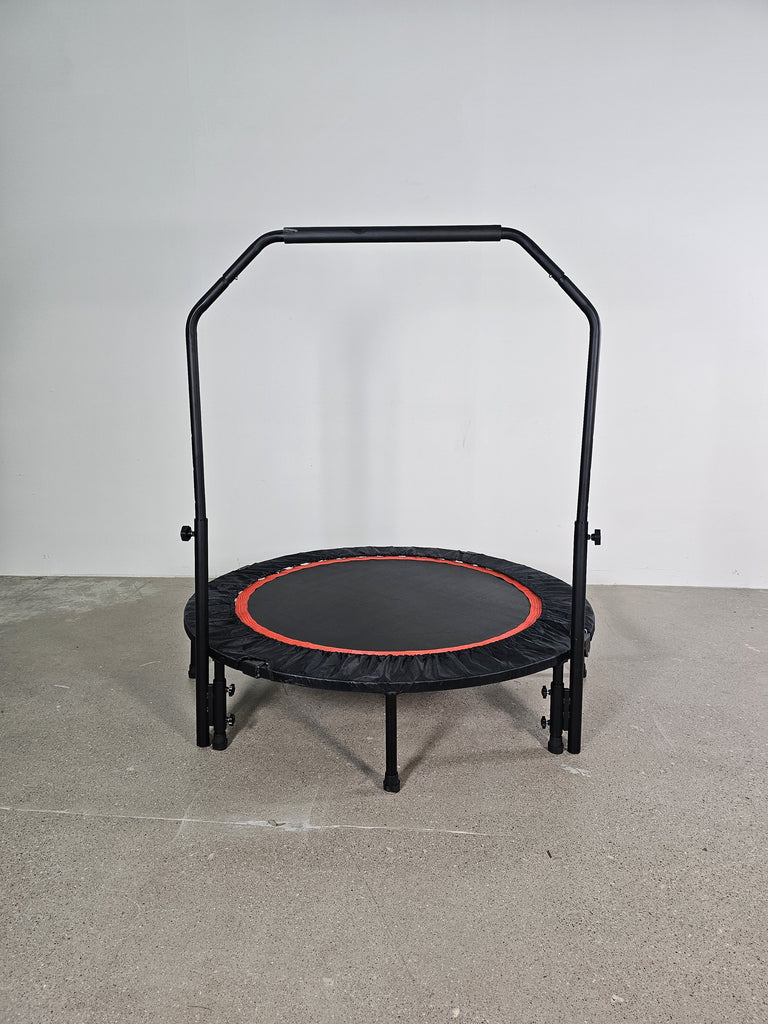 Yeah Depot - 48'' Foldable Mini Trampoline Max Load 300lbs, Fitness Rebounder with Adjustable Foam Handle, Exercise Trampoline for Adults Indoor/Garden Workout