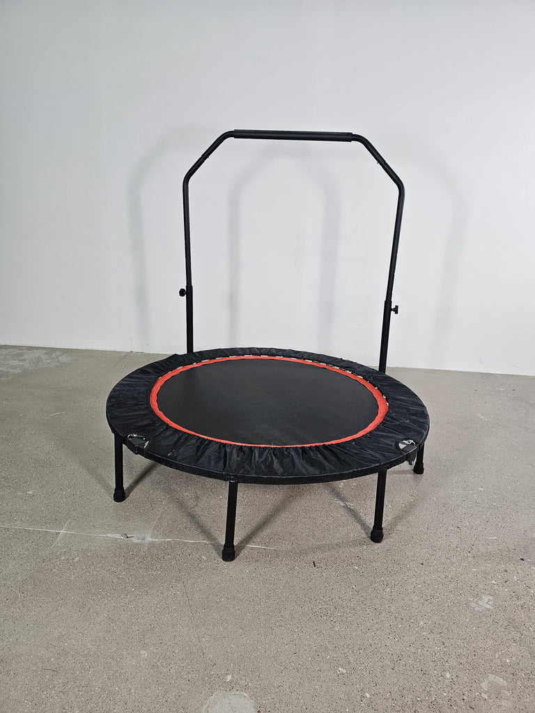 Yeah Depot - 48'' Foldable Mini Trampoline Max Load 300lbs, Fitness Rebounder with Adjustable Foam Handle, Exercise Trampoline for Adults Indoor/Garden Workout