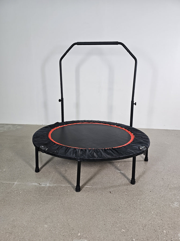 Yeah Depot - 48'' Foldable Mini Trampoline Max Load 300lbs, Fitness Rebounder with Adjustable Foam Handle, Exercise Trampoline for Adults Indoor/Garden Workout