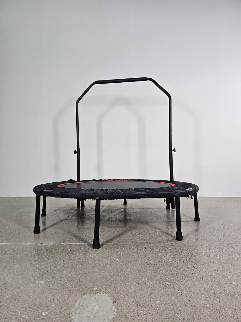 Yeah Depot - 48'' Foldable Mini Trampoline Max Load 300lbs, Fitness Rebounder with Adjustable Foam Handle, Exercise Trampoline for Adults Indoor/Garden Workout