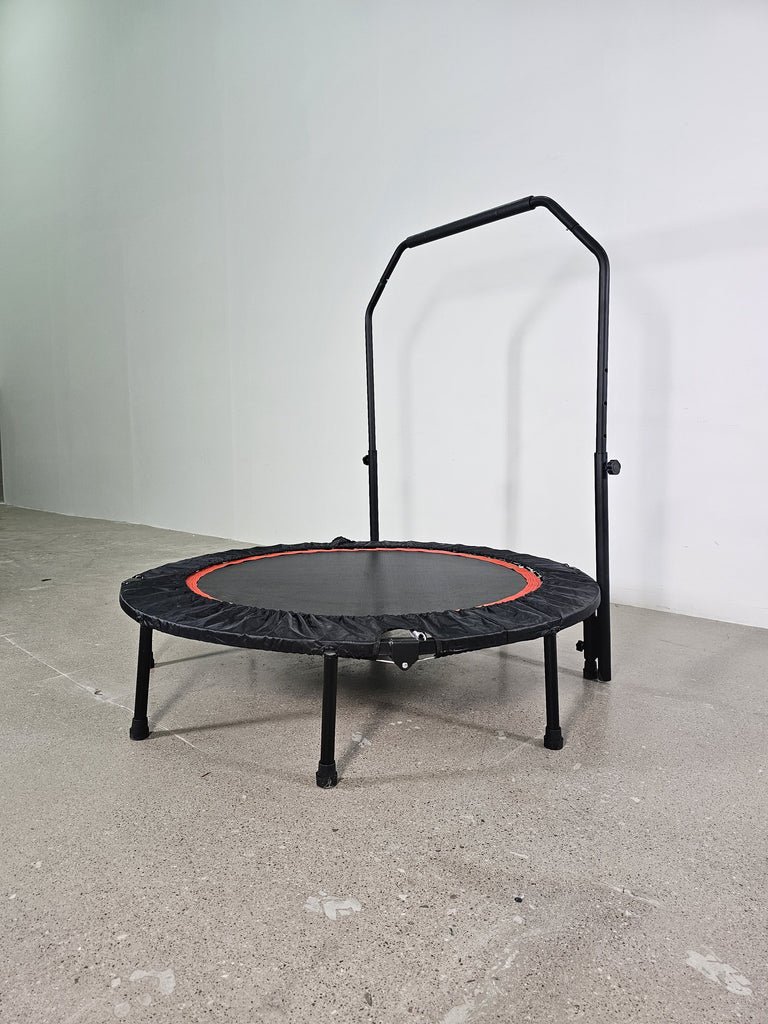 Yeah Depot - 48'' Foldable Mini Trampoline Max Load 300lbs, Fitness Rebounder with Adjustable Foam Handle, Exercise Trampoline for Adults Indoor/Garden Workout