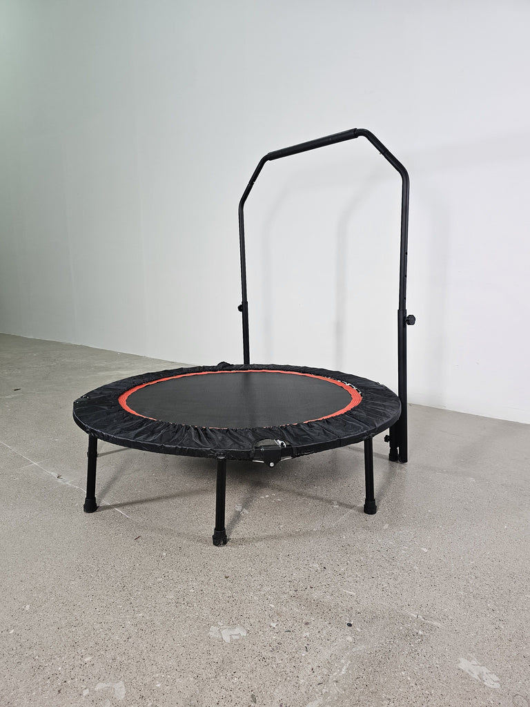 Yeah Depot - 48'' Foldable Mini Trampoline Max Load 300lbs, Fitness Rebounder with Adjustable Foam Handle, Exercise Trampoline for Adults Indoor/Garden Workout