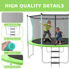 Yeah Depot - 10ft Green Outdoor Toddler Trampoline with Enclosure Safety Net Jumping Fun Trampoline, heavy-duty jump pads, spring-loaded for children and adults, Gifts for Boys/Girls