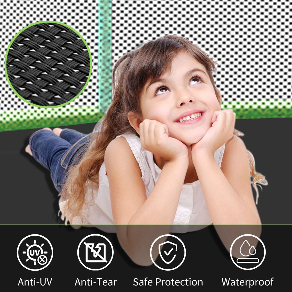 Yeah Depot - 10ft Green Outdoor Toddler Trampoline with Enclosure Safety Net Jumping Fun Trampoline, heavy-duty jump pads, spring-loaded for children and adults, Gifts for Boys/Girls