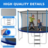 Yeah Depot - 10ft Blue Outdoor Toddler Trampoline with Enclosure Safety Net Jumping Fun Trampoline, heavy-duty jump pads, spring-loaded for children and adults, Gifts for Boys/Girls