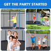 Yeah Depot - 10ft Blue Outdoor Toddler Trampoline with Enclosure Safety Net Jumping Fun Trampoline, heavy-duty jump pads, spring-loaded for children and adults, Gifts for Boys/Girls