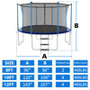 Yeah Depot - 10ft Blue Outdoor Toddler Trampoline with Enclosure Safety Net Jumping Fun Trampoline, heavy-duty jump pads, spring-loaded for children and adults, Gifts for Boys/Girls