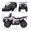 Yeah Depot - Aosom 12V Ride on ATV for Kids, Kids Electric 4 Wheeler with Headlight, Music, MP3, Treaded Tires, Battery Powered Kids Quad for Toddler, White