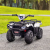 Yeah Depot - Aosom 12V Ride on ATV for Kids, Kids Electric 4 Wheeler with Headlight, Music, MP3, Treaded Tires, Battery Powered Kids Quad for Toddler, White