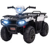 Yeah Depot - Aosom 12V Ride on ATV for Kids, Kids Electric 4 Wheeler with Headlight, Music, MP3, Treaded Tires, Battery Powered Kids Quad for Toddler, White