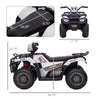 Yeah Depot - Aosom 12V Ride on ATV for Kids, Kids Electric 4 Wheeler with Headlight, Music, MP3, Treaded Tires, Battery Powered Kids Quad for Toddler, White
