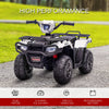 Yeah Depot - Aosom 12V Ride on ATV for Kids, Kids Electric 4 Wheeler with Headlight, Music, MP3, Treaded Tires, Battery Powered Kids Quad for Toddler, White