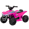 Yeah Depot - Qaba Kids ATV Quad, 6V Ride On Toy with 1.6MPH Max Speed, Rechargeable Battery, 4 Wheeler Battery Powered with Lights, Forward & Reverse for Toddlers, Pink