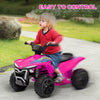 Yeah Depot - Qaba Kids ATV Quad, 6V Ride On Toy with 1.6MPH Max Speed, Rechargeable Battery, 4 Wheeler Battery Powered with Lights, Forward & Reverse for Toddlers, Pink
