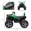 Yeah Depot - Aosom 12V Kids 4 Wheeler, Ride on ATV for Kids with Music, Realistic Headlights & Wide Wheels, Toddler Quad for Boys and Girls, Green