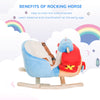 Yeah Depot - Qaba Kids Rocking Horse, Wooden Plush Ride-on Plane Chair Toy with Lullby Song and Seat Belt for 18 Month +