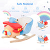 Yeah Depot - Qaba Kids Rocking Horse, Wooden Plush Ride-on Plane Chair Toy with Lullby Song and Seat Belt for 18 Month +