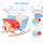 Yeah Depot - Qaba Kids Rocking Horse, Wooden Plush Ride-on Plane Chair Toy with Lullby Song and Seat Belt for 18 Month +