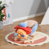 Yeah Depot - Qaba Kids Rocking Horse, Wooden Plush Ride-on Plane Chair Toy with Lullby Song and Seat Belt for 18 Month +