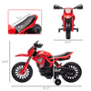 Yeah Depot - Qaba Kids Motorcycle, 6V Battery Powered Dirt Bike with Training Wheels, Horn & Start Sound, Electric Motorcycle for Kids 3-8 Years, Red
