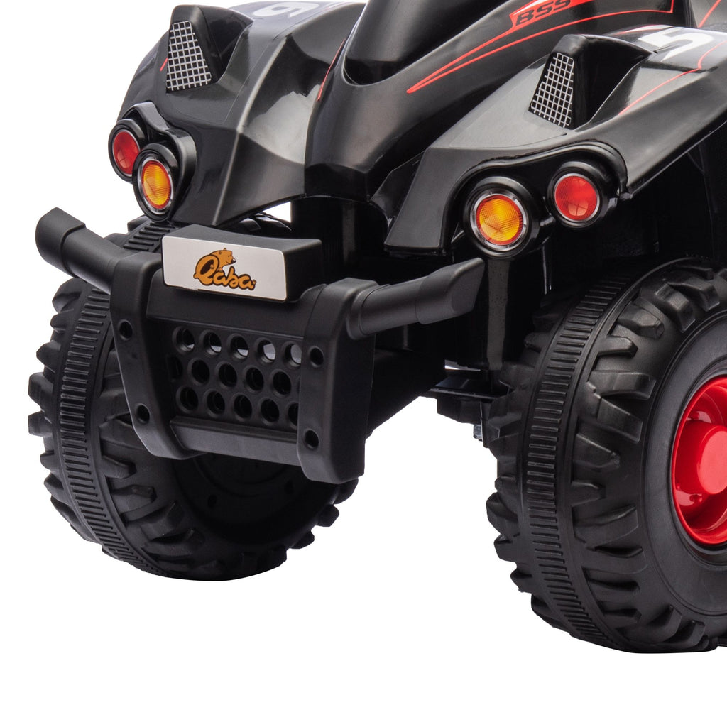 Yeah Depot - Qaba Kids ATV, 6V 4 Wheeler Kids Quad Car, Battery Powered Electric Ride on Toy with Music for Boys & Girls Ages 2-6 Years, Black