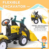 Yeah Depot - Aosom Kids Ride-On Excavator, Pedal Car Bulldozer, Move Forward/Back with Real Working Dirt Bucket, 6 Wheels, & Cargo Trailer