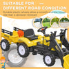 Yeah Depot - Aosom Kids Ride-On Excavator, Pedal Car Bulldozer, Move Forward/Back with Real Working Dirt Bucket, 6 Wheels, & Cargo Trailer