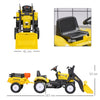 Yeah Depot - Aosom Kids Ride-On Excavator, Pedal Car Bulldozer, Move Forward/Back with Real Working Dirt Bucket, 6 Wheels, & Cargo Trailer