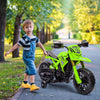 Yeah Depot - Qaba Kids Motorcycle, 6V Battery Powered Dirt Bike with Training Wheels, Horn & Start Sound, Electric Motorcycle for Kids 3-8 Years, Green