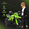 Yeah Depot - Qaba Kids Motorcycle, 6V Battery Powered Dirt Bike with Training Wheels, Horn & Start Sound, Electric Motorcycle for Kids 3-8 Years, Green