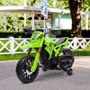 Yeah Depot - Qaba Kids Motorcycle, 6V Battery Powered Dirt Bike with Training Wheels, Horn & Start Sound, Electric Motorcycle for Kids 3-8 Years, Green