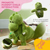 Yeah Depot - Qaba Baby Rocking Horse, Toddler Plush Dinosaur Animal Rocker with Seat Belt, 32 Songs, Hand Puppet, Kids Riding Horse Rocking Chair for 18-36 Months, Green