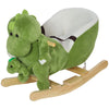 Yeah Depot - Qaba Baby Rocking Horse, Toddler Plush Dinosaur Animal Rocker with Seat Belt, 32 Songs, Hand Puppet, Kids Riding Horse Rocking Chair for 18-36 Months, Green