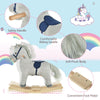 Yeah Depot - Qaba Kids Rocking Horse for Toddler 3-5, Plush Ride on Horse Wooden Rocker with Realistic Sounds, Gray